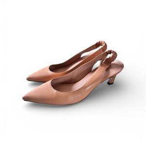 Stuart Weitzman Tan Leather Slingback Heels